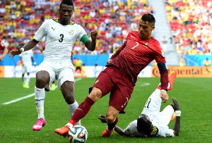 Asamoah Gyan reacts to Cristiano Ronaldo breaking his scoring record at major tournaments